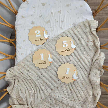 Wooden Goose Baby Milestone Disc Set