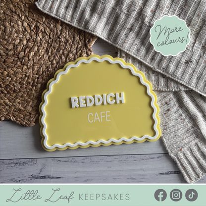 Personalised Scalloped Acrylic Café Sign