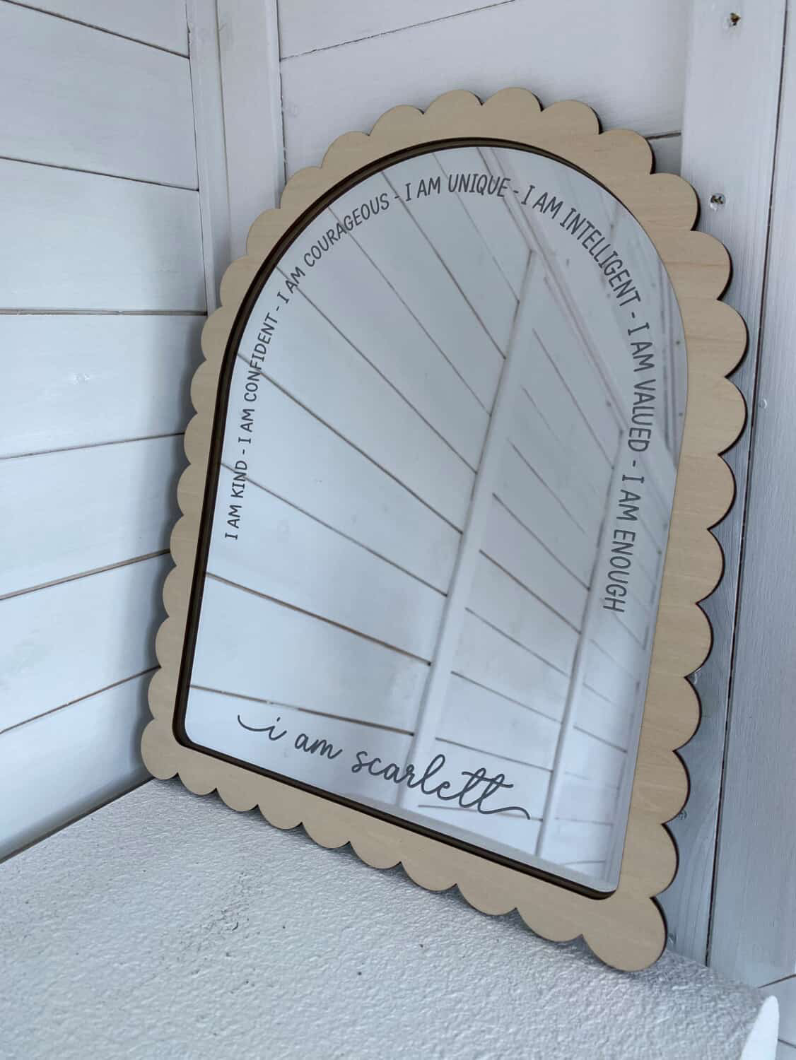 Personalised Scalloped Arch Affirmation Mirror
