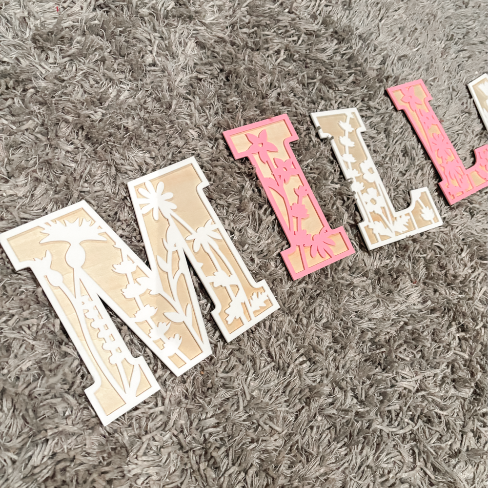 Flower Themed Nursery Sign Letters