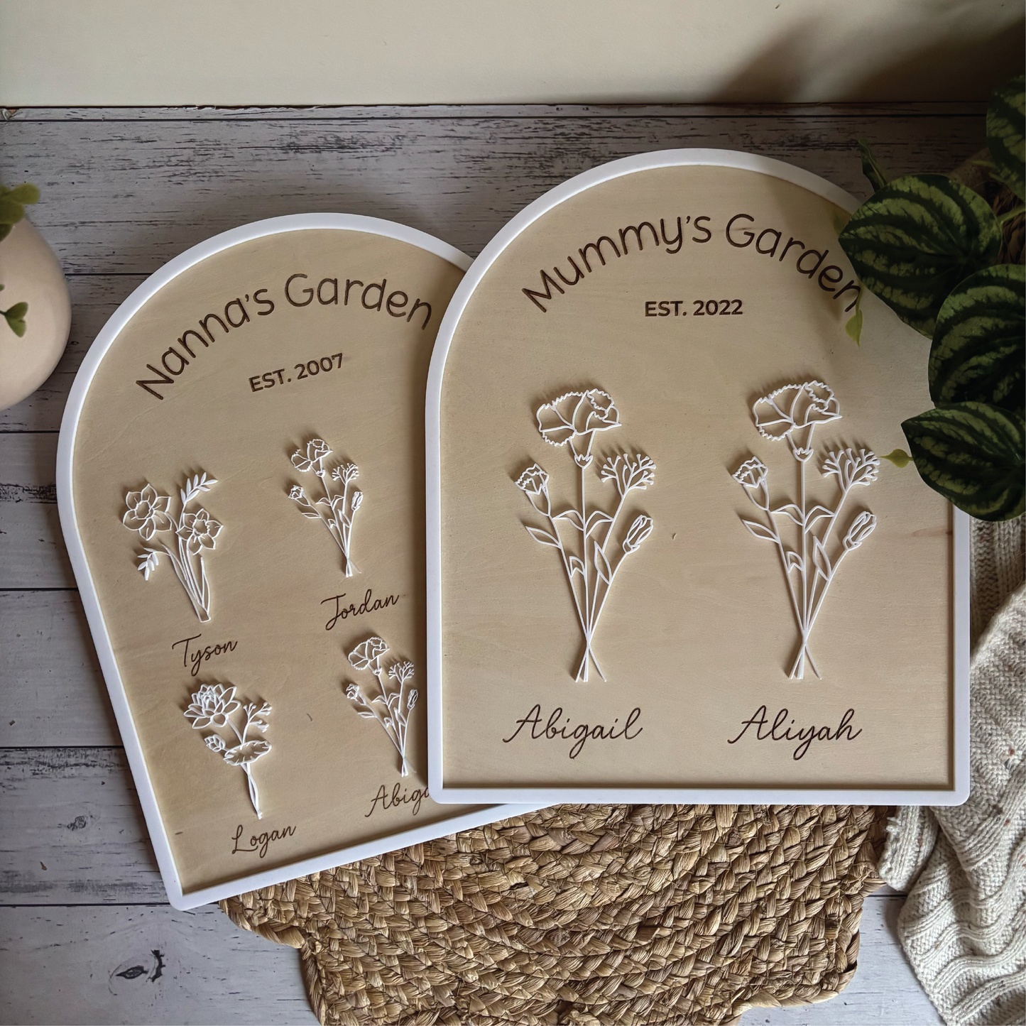 Personalised Birth Flower Garden Plaque
