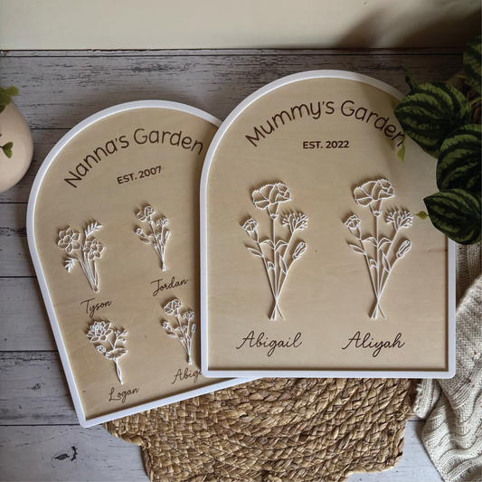 Personalised Birth Flower Garden Plaque