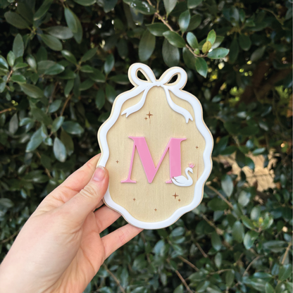 Personalised Swan Initial Plaque