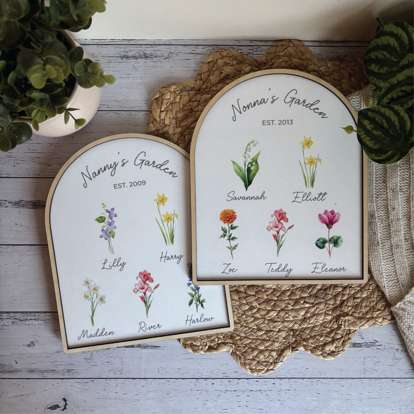 Custom Birth Month Mum's/Nana's Garden Plaque