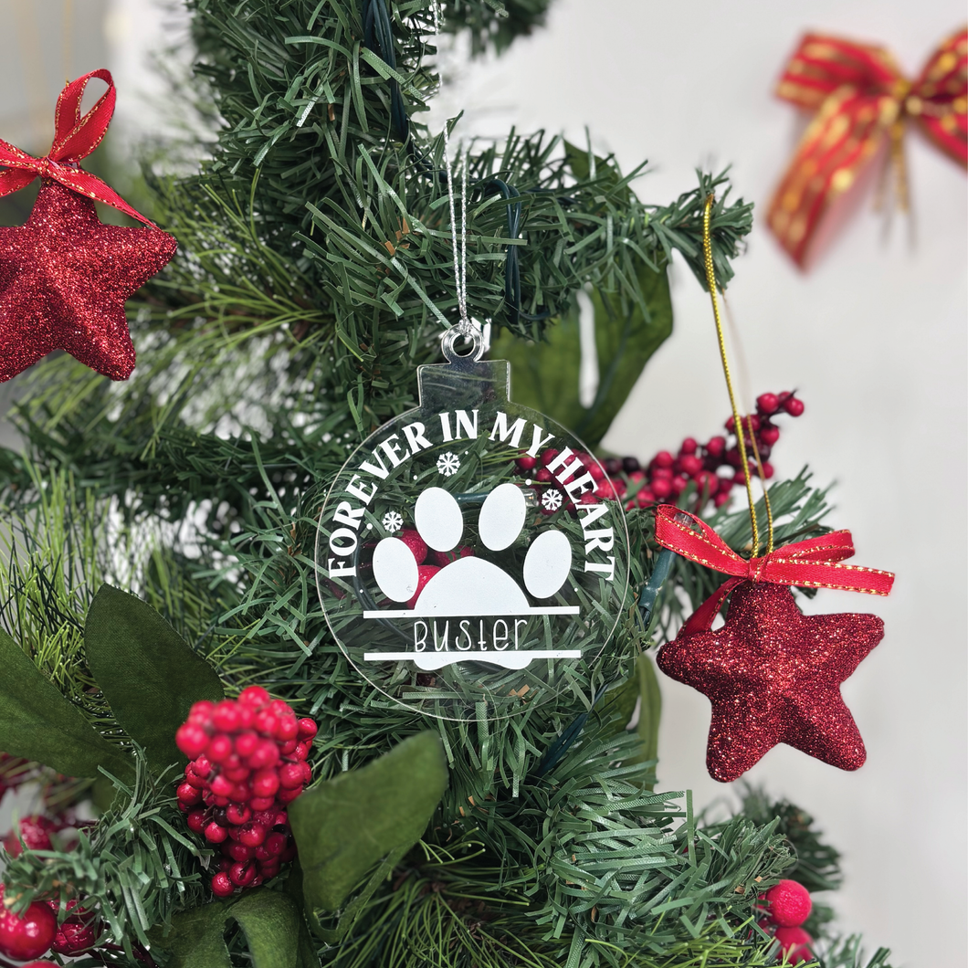 Forever In My Heart Pet Memorial Christmas Bauble