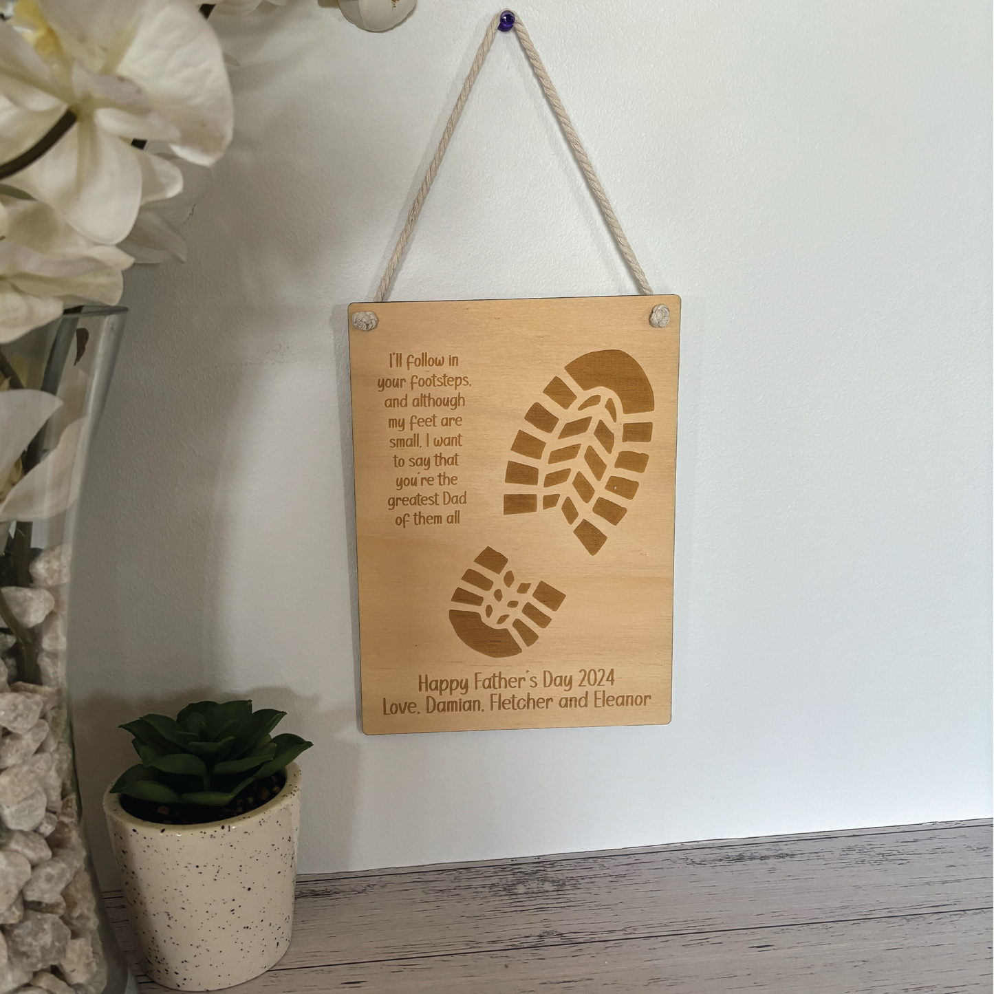Father's Day Footprint Plaque