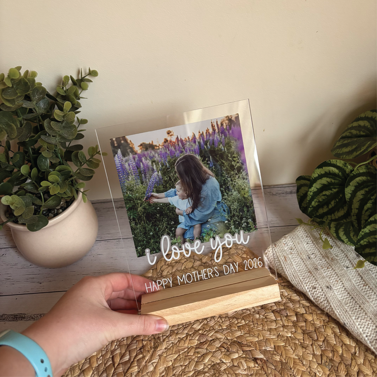 "I Love You" Acrylic Photo Plaque