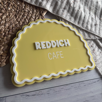 Personalised Scalloped Acrylic Café Sign