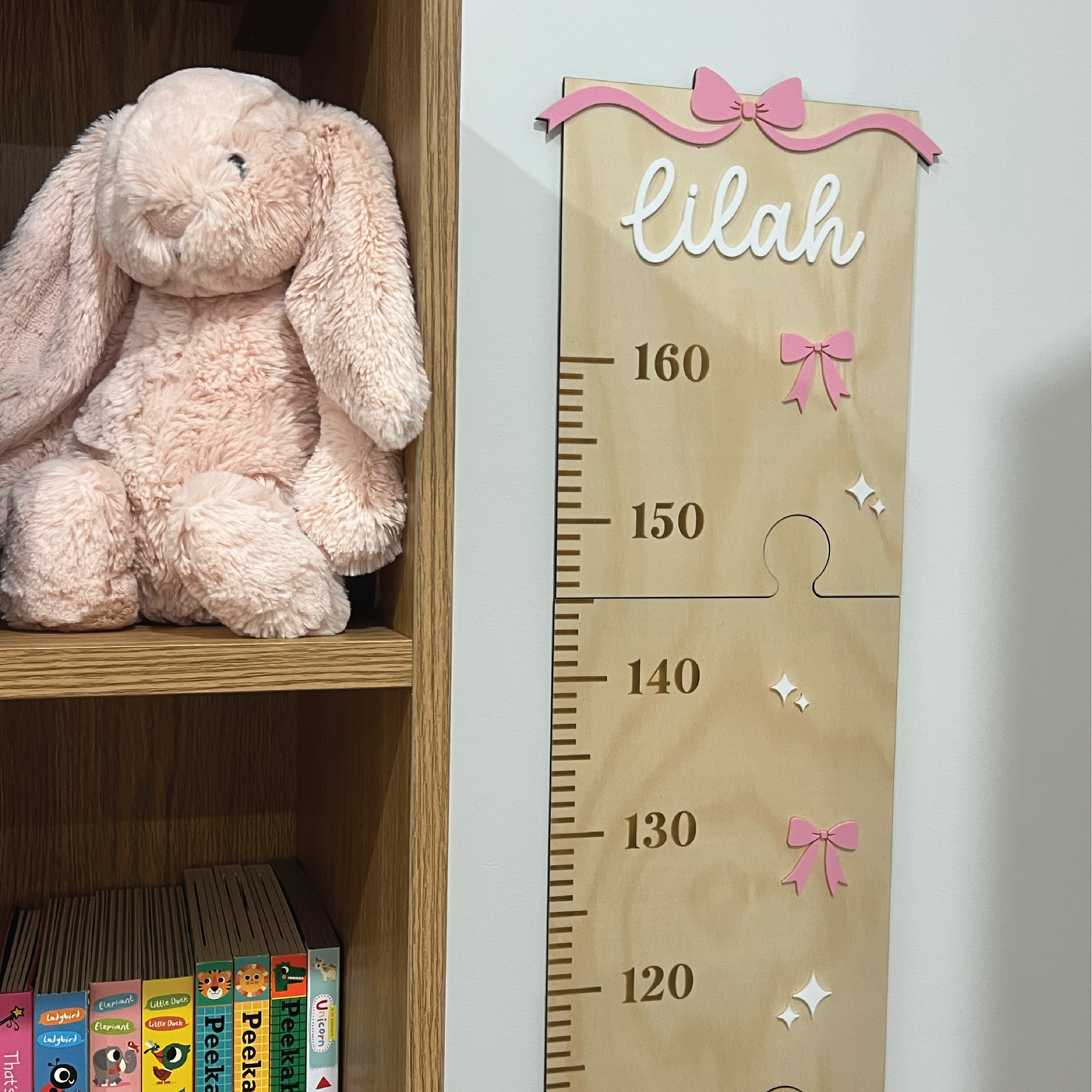 Personalised Bow & Sparkles Growth Chart