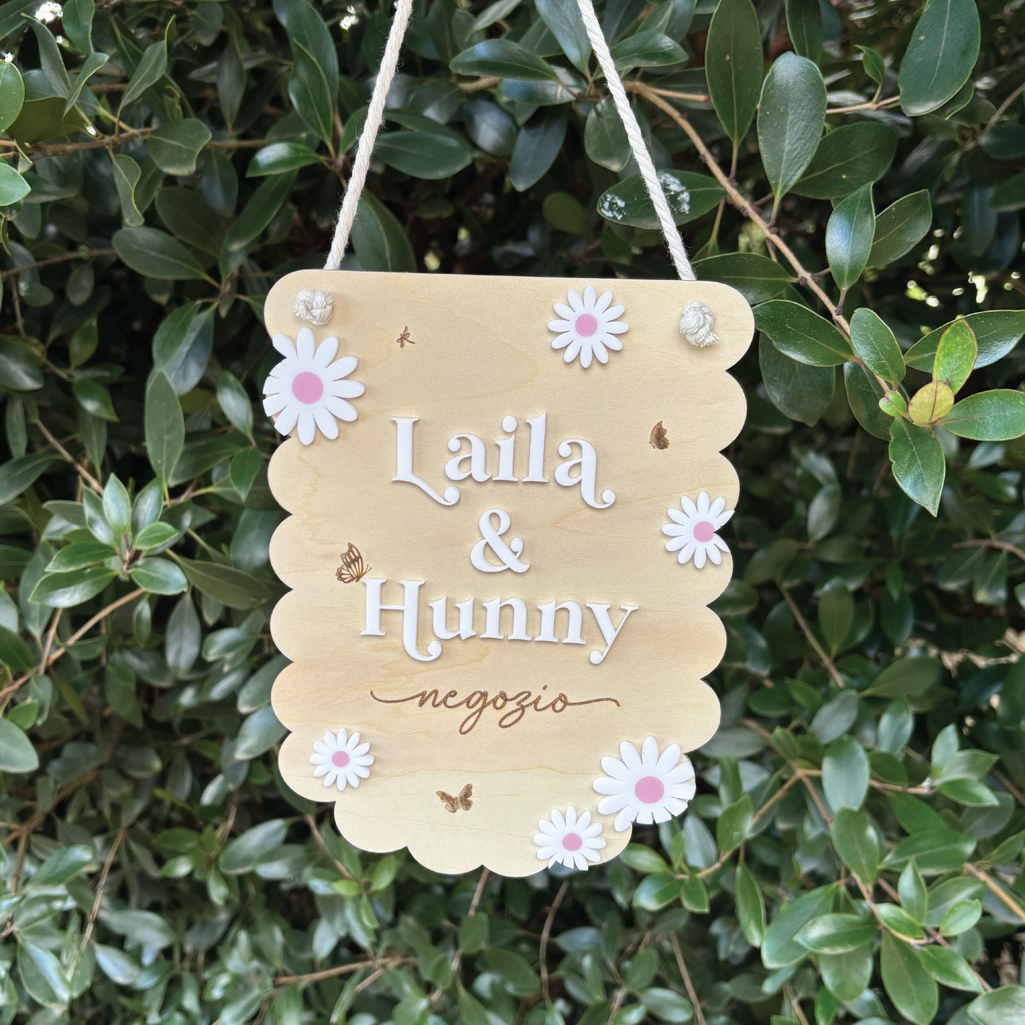 Personalised Scalloped Floral Bedroom Sign