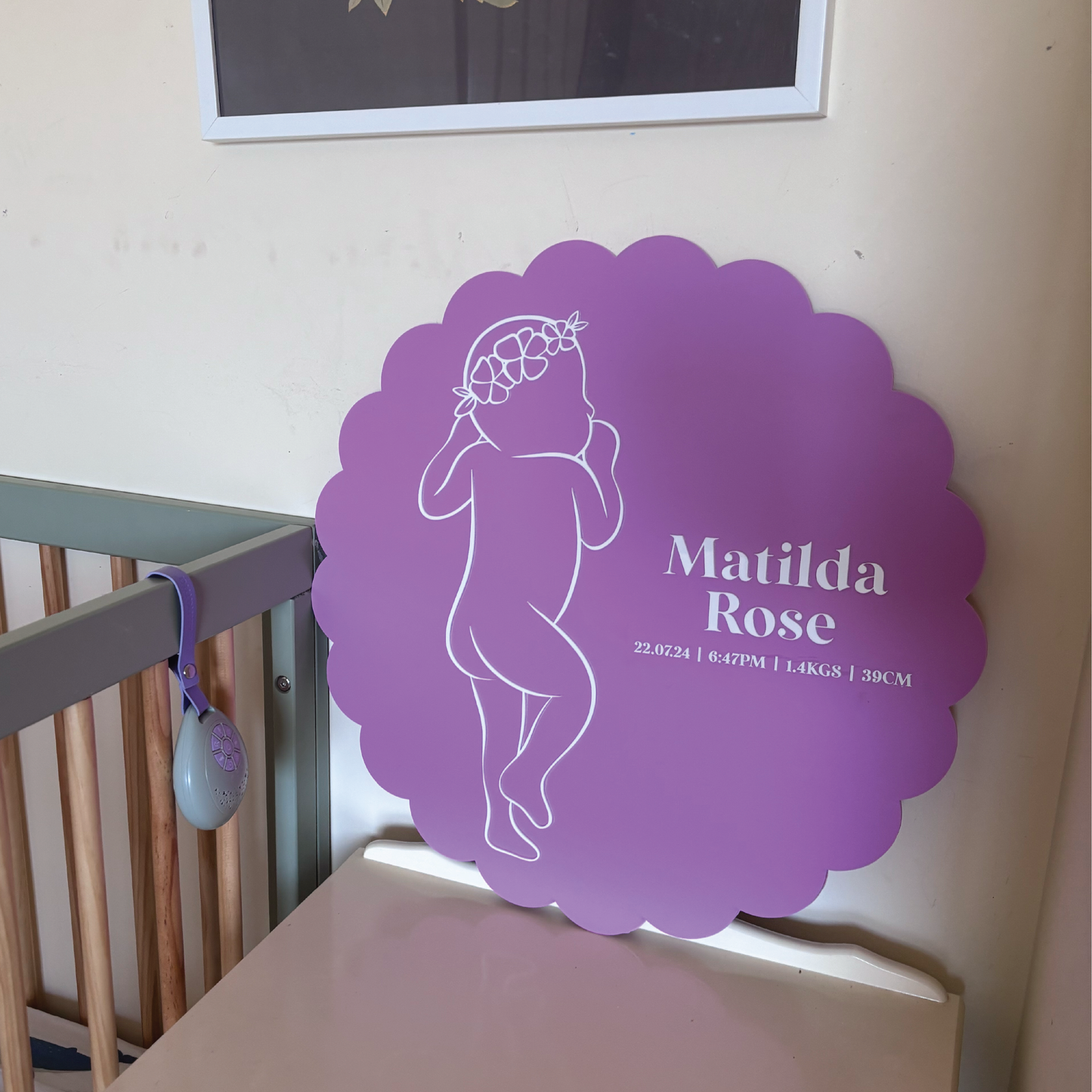 1:1 Scale Scalloped Baby Birth Plaque