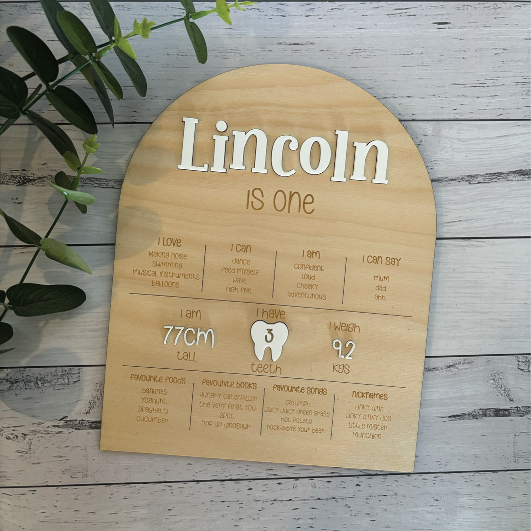 First Birthday Milestone Board