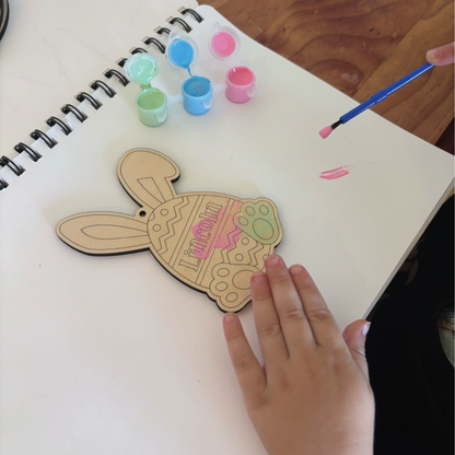 Personalised Easter Bunny Paint Kit Basket Tag