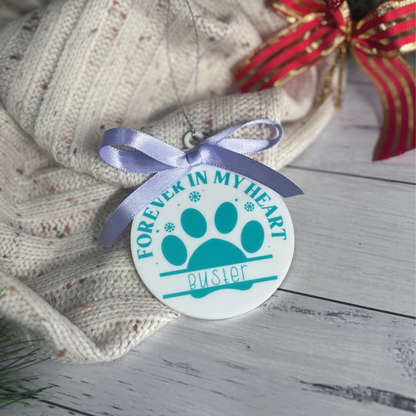 Forever In My Heart Pet Memorial Christmas Bauble