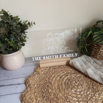 Custom Photo Line Art Acrylic Keepsake