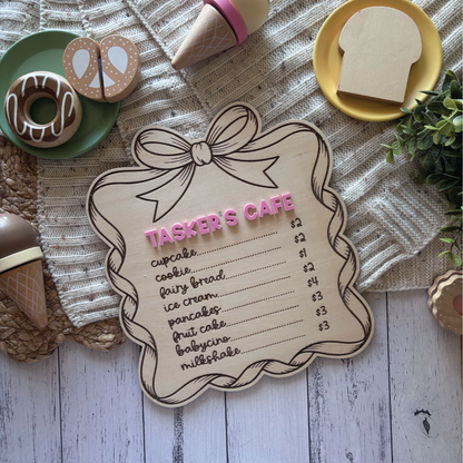 Bow Framed Children's Cafe Menu