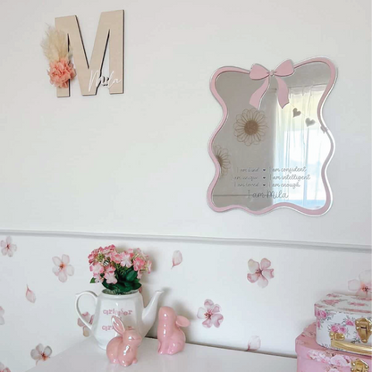 Personalised Bow Frame Affirmation Mirror