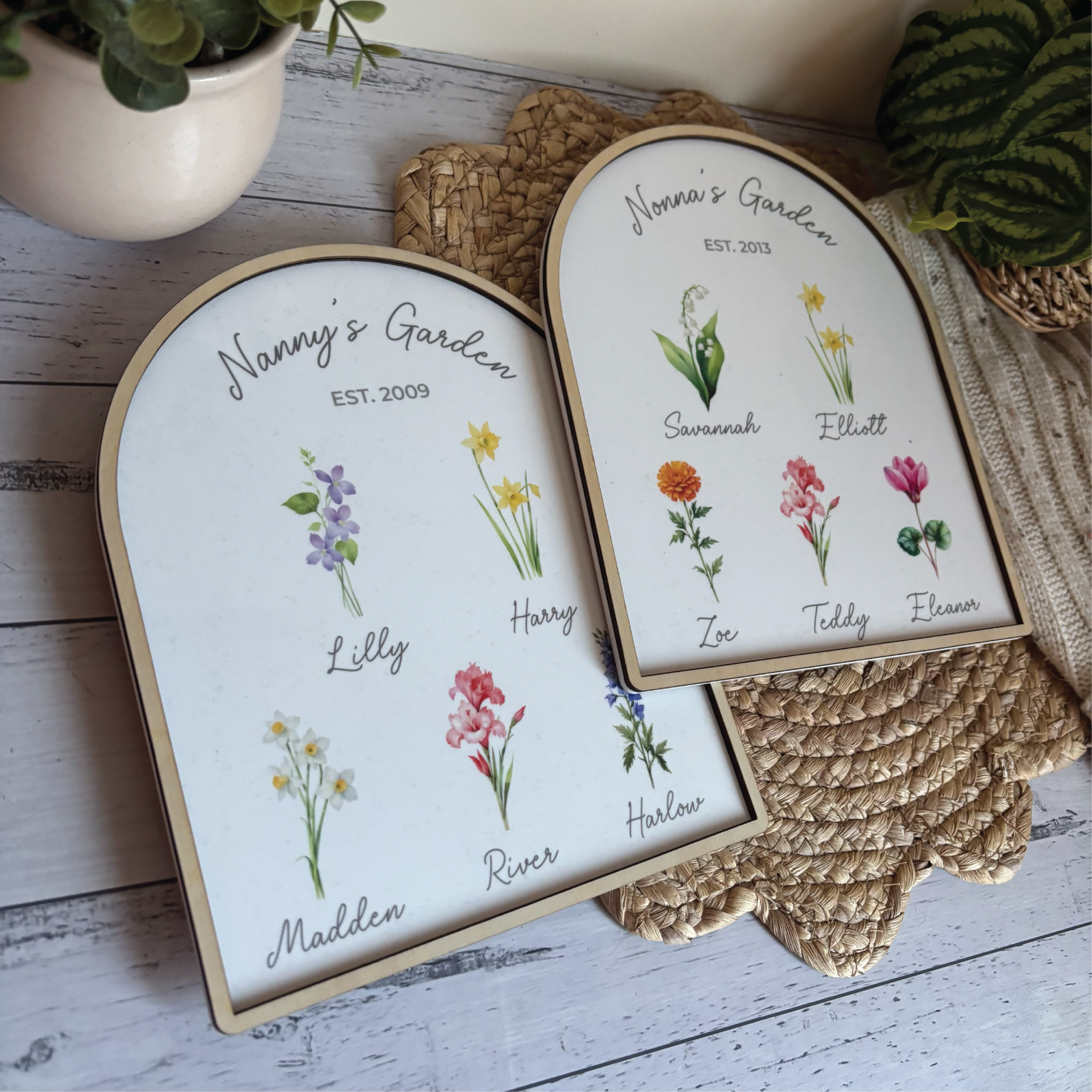 Custom Birth Month Mum's/Nana's Garden Plaque