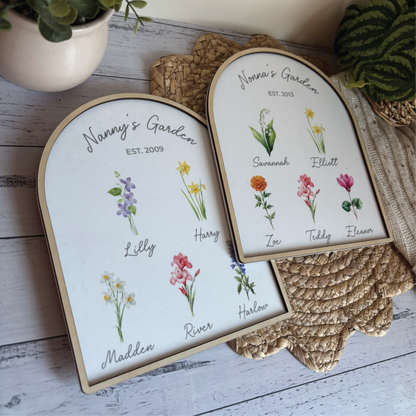 Custom Birth Month Mum's/Nana's Garden Plaque