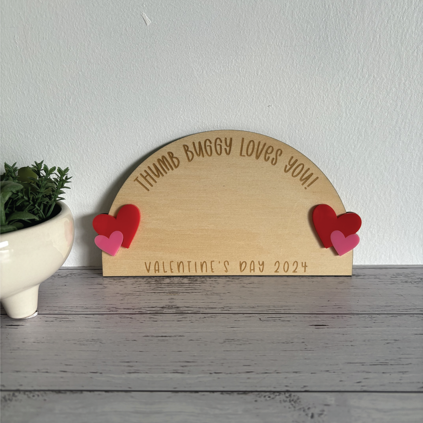 Thumb Buggy Loves You - Valentines Day Thumbprint Board