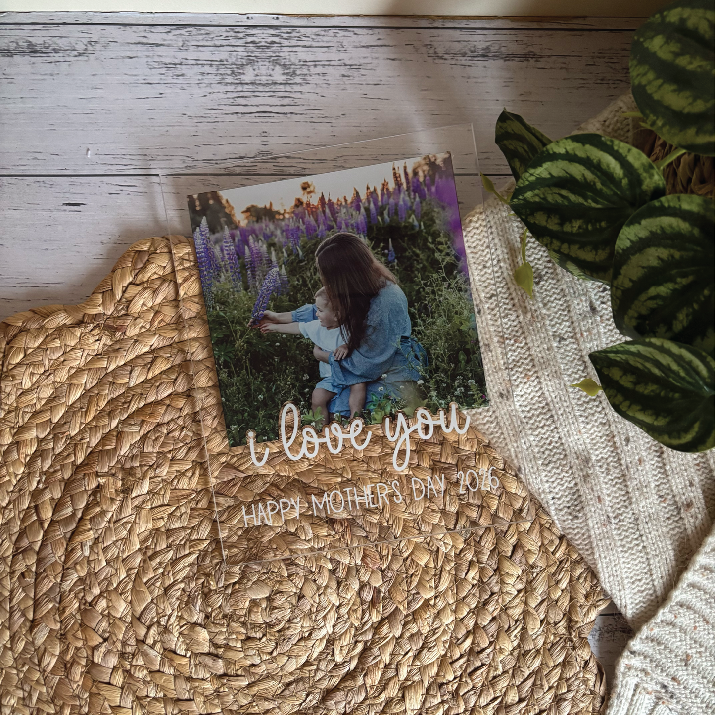 "I Love You" Acrylic Photo Plaque