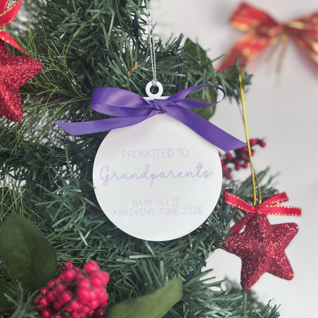 Promoted to... Pregnancy Announcement Christmas Ornament