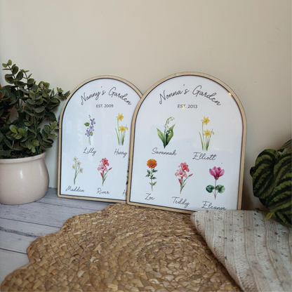 Custom Birth Month Mum's/Nana's Garden Plaque