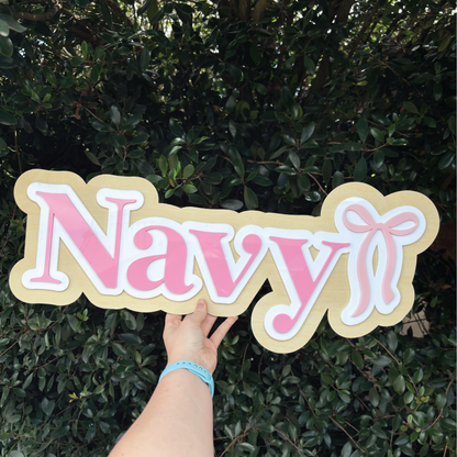 Personalised Children's Bow Themed Name Plaque