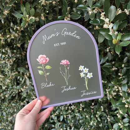 Custom Birth Month Mum's/Nana's Garden Plaque