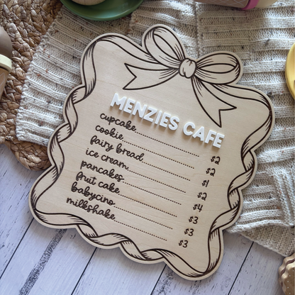 Bow Framed Children's Cafe Menu