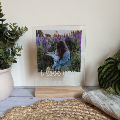 "I Love You" Acrylic Photo Plaque