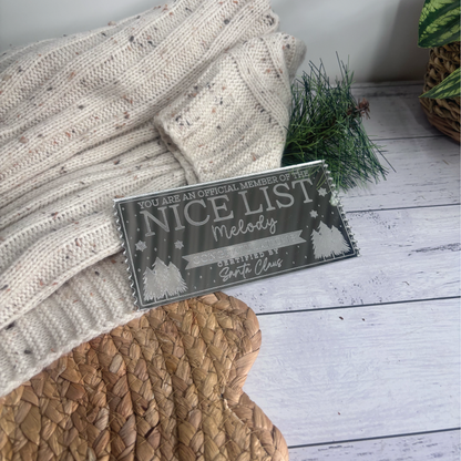 Personalised Engraved 'Nice List' Ticket from Santa