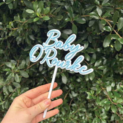 Personalised Baby Shower Cake Topper