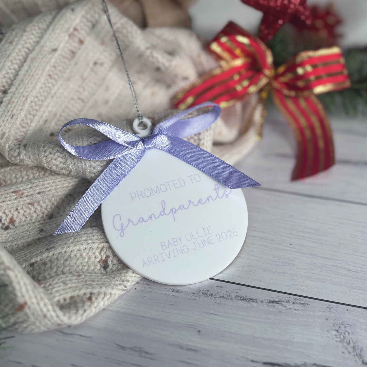 Promoted to... Pregnancy Announcement Christmas Ornament
