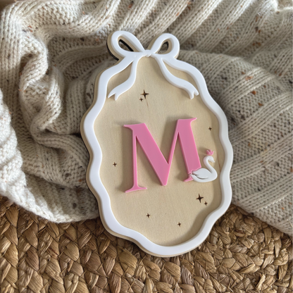 Personalised Swan Initial Plaque