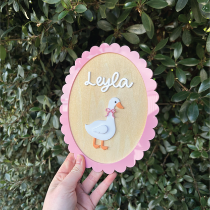 Custom Goose Nursery Name Plaque