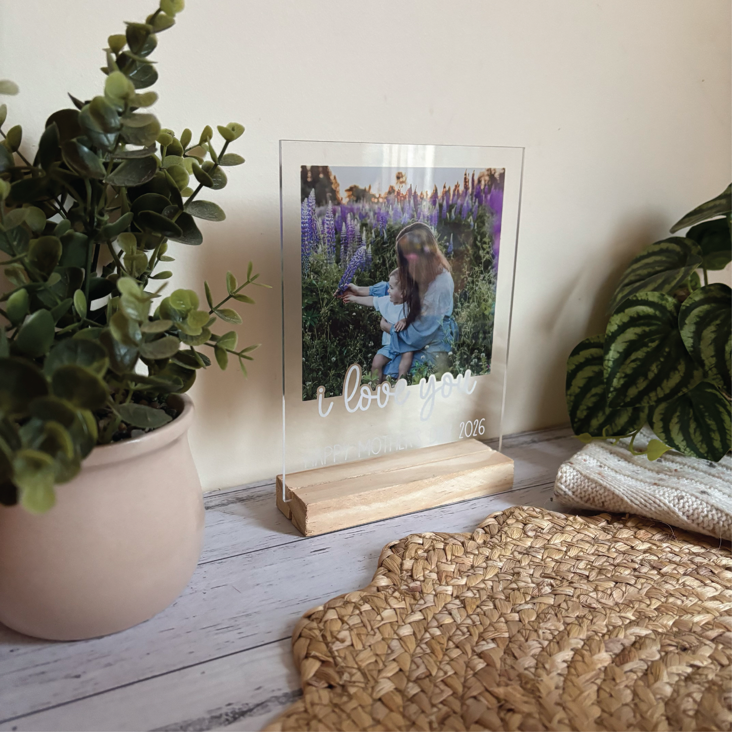 "I Love You" Acrylic Photo Plaque