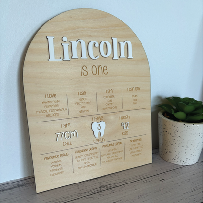 First Birthday Milestone Board