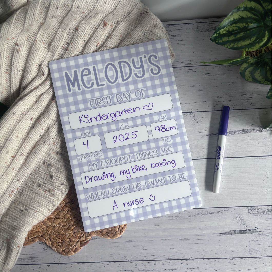 Double-Sided Reusable First Day of School Board