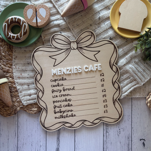 Bow Framed Children's Cafe Menu
