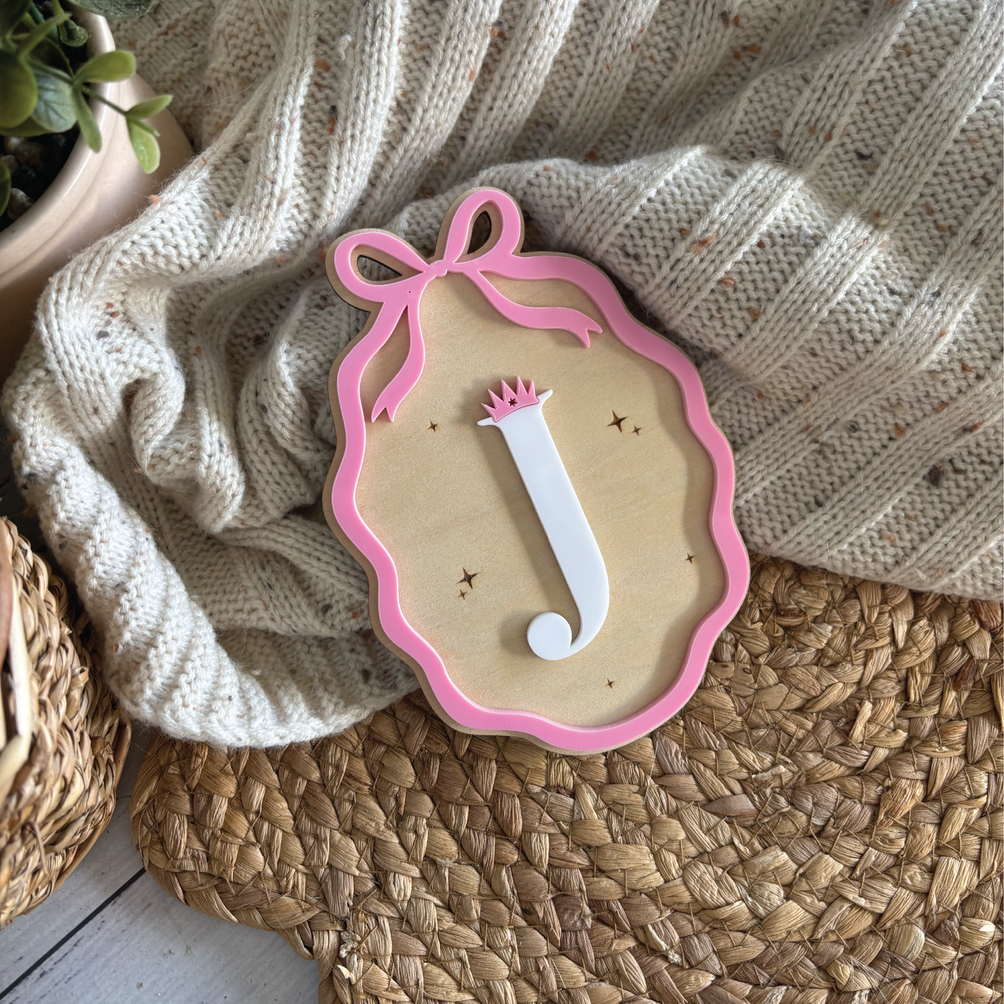 Personalised Crown Initial Plaque