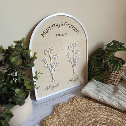 Personalised Birth Flower Garden Plaque