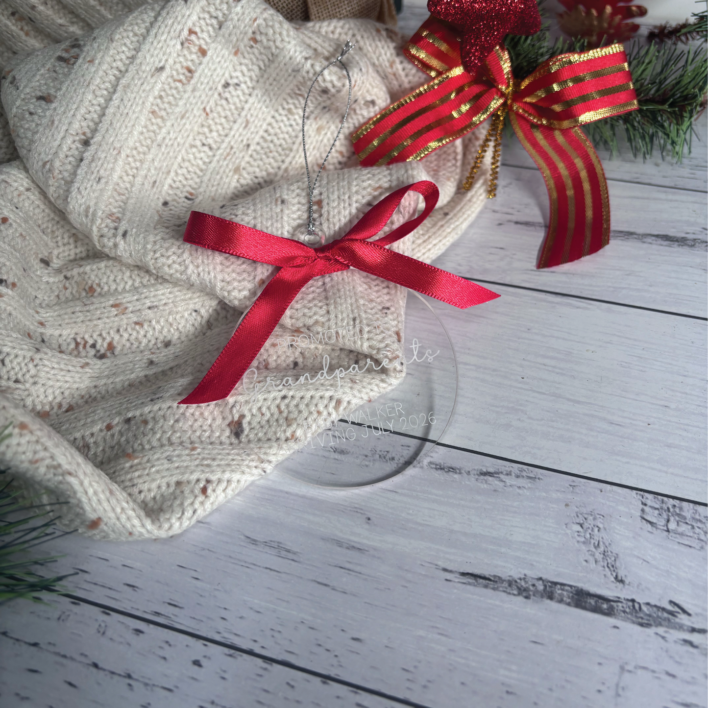 Promoted to... Pregnancy Announcement Christmas Ornament
