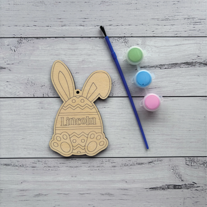 Personalised Easter Bunny Paint Kit Basket Tag