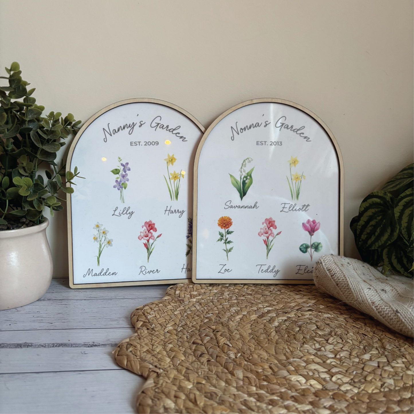 Custom Birth Month Mum's/Nana's Garden Plaque
