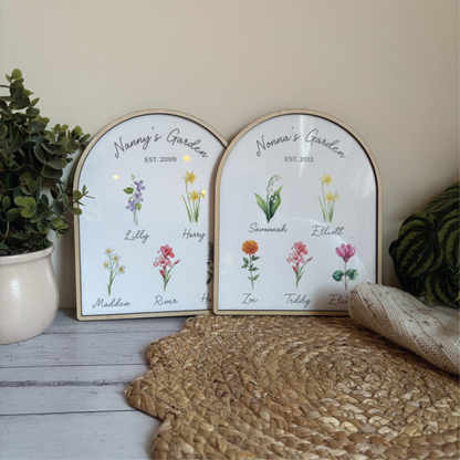 Custom Birth Month Mum's/Nana's Garden Plaque
