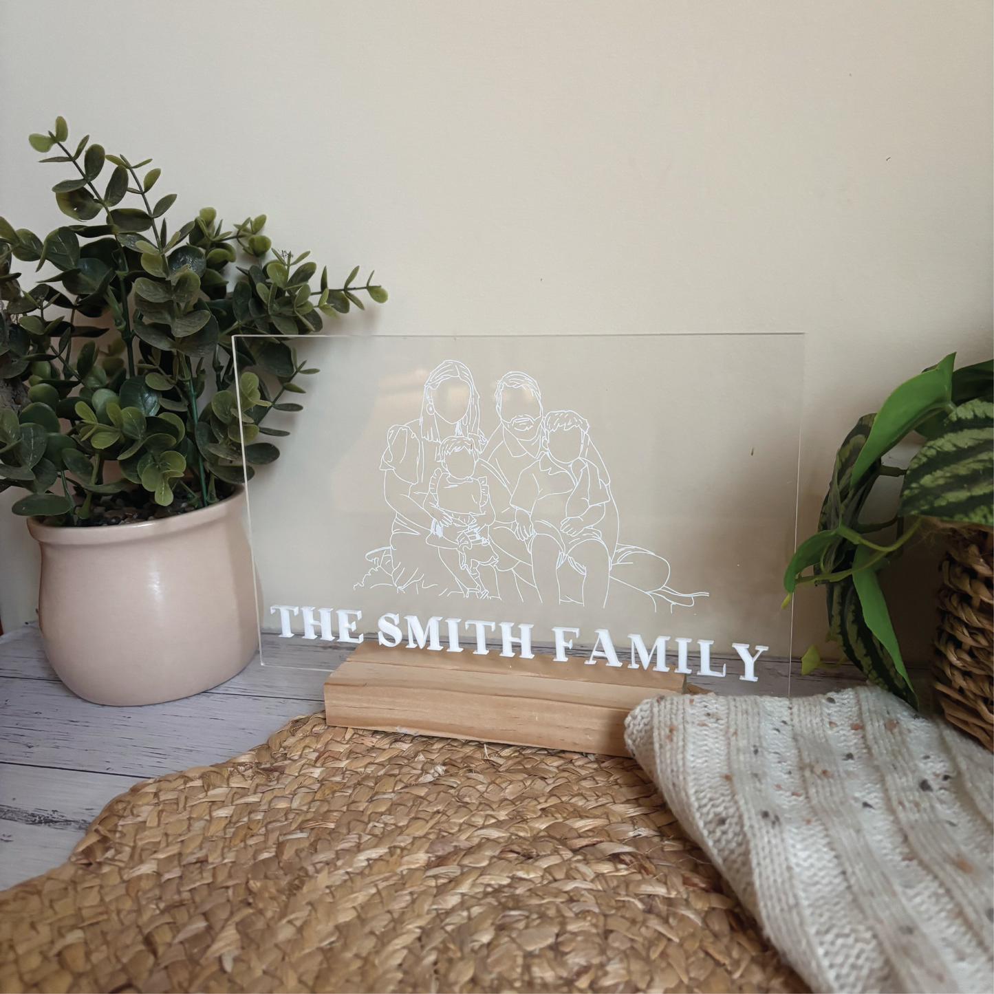 Custom Photo Line Art Acrylic Keepsake