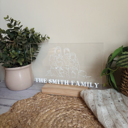 Custom Photo Line Art Acrylic Keepsake