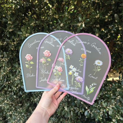 Custom Birth Month Mum's/Nana's Garden Plaque