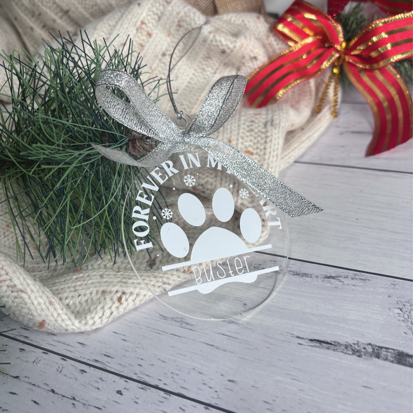 Forever In My Heart Pet Memorial Christmas Bauble